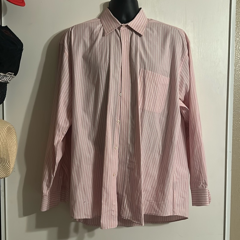 Pink long sleeve men’s dress shirt size 7.5 in the neck 34/35  extra large